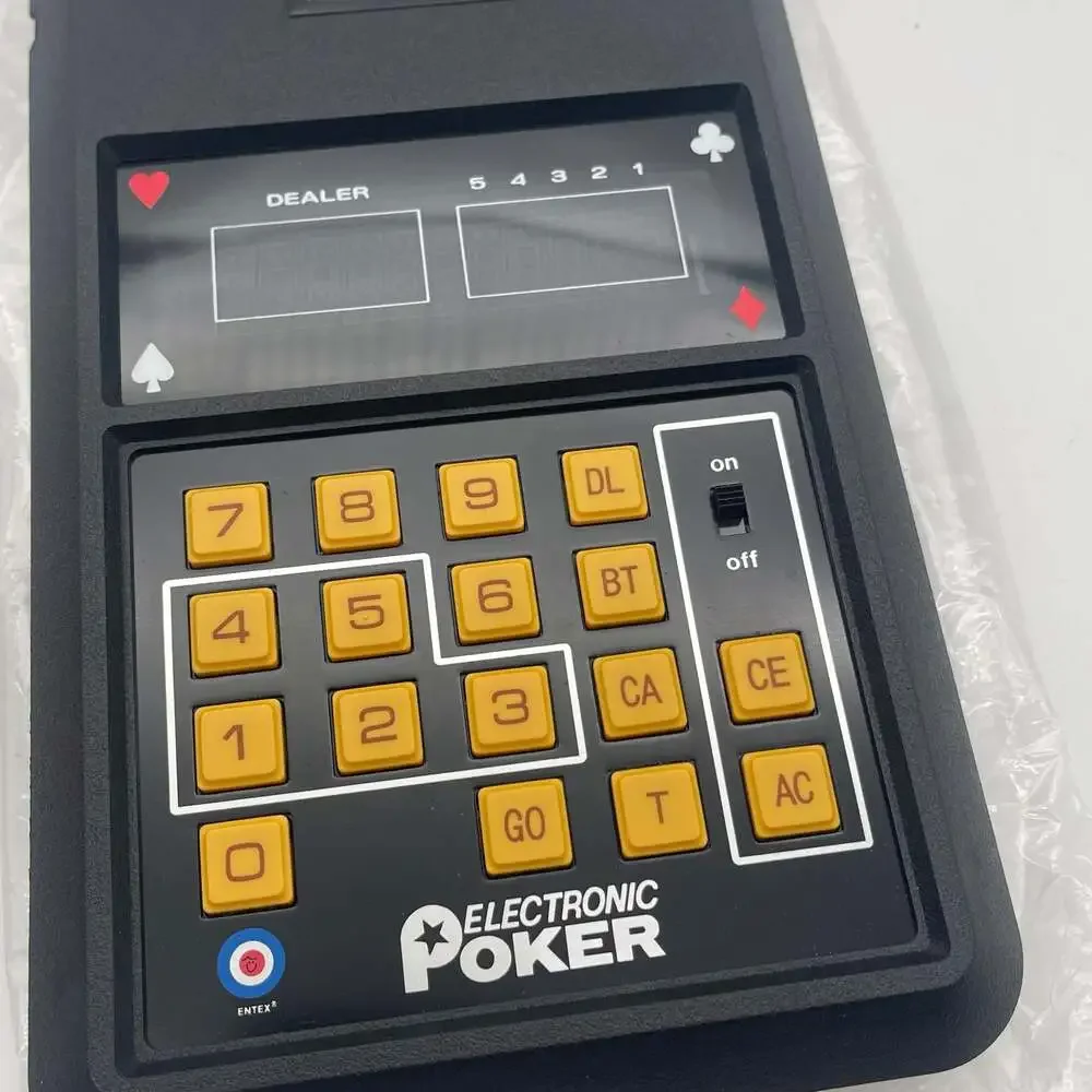 Vintage 1979 Entex Electronic Poker Handheld Game No. 6005 with Box and Instruct